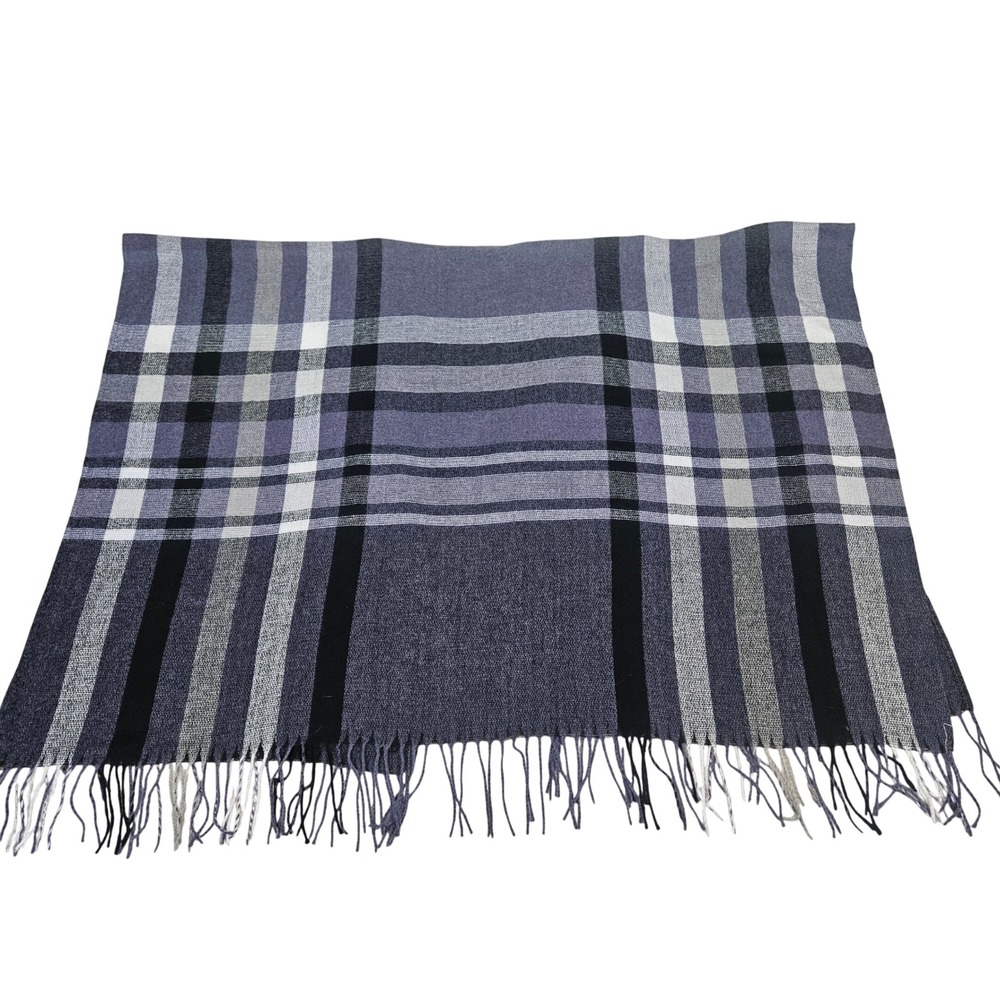 Banana‎ Republic Plaid Fringe Poncho Wrap One Size Wool Cashmere Blend Tartan - Picture 7 of 8